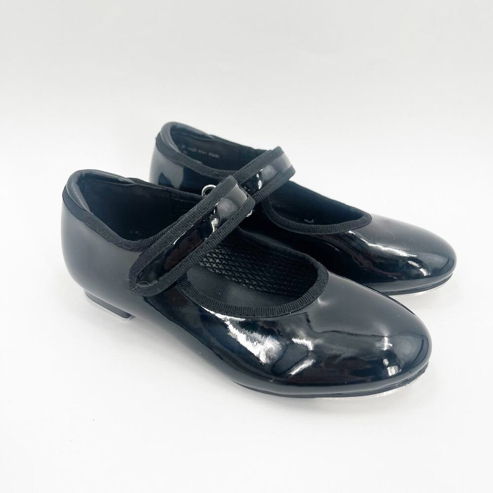FREESTYLE By Danskin Tap Shoes Girls SZ 11 Black Dance Shoes Adjustable Strap